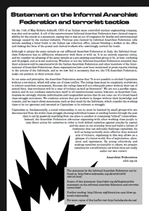 leaflet - AFed Statement on the Informal Anarchist Federation (May 2012)