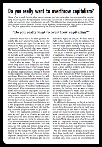 Do you really want to overthrow capitalism?