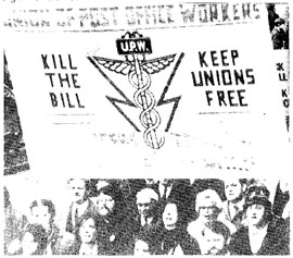 Postal Workers protest at the Industrial Relations Bill, during their strike in 1971.